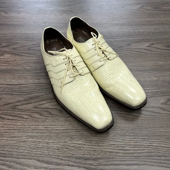 Stacy Adams | Shoes | Stacy Adams Ivory Cream Embossed 